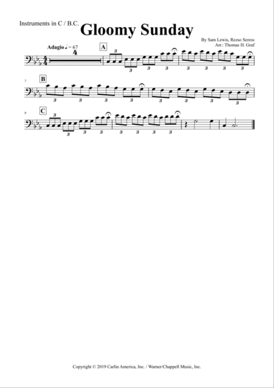 Gloomy Sunday Piano, Vocal, Guitar scores gallery preview page 6