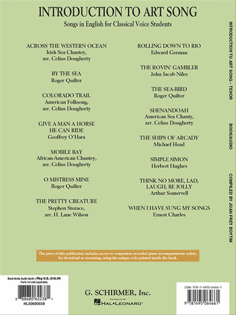 Introduction to Art Song for Tenor Voice Solo scores gallery preview page 6