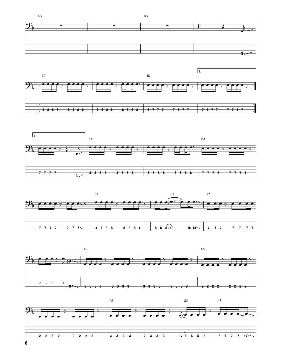 The Last Baron Bass Guitar Tablature scores gallery preview page 6