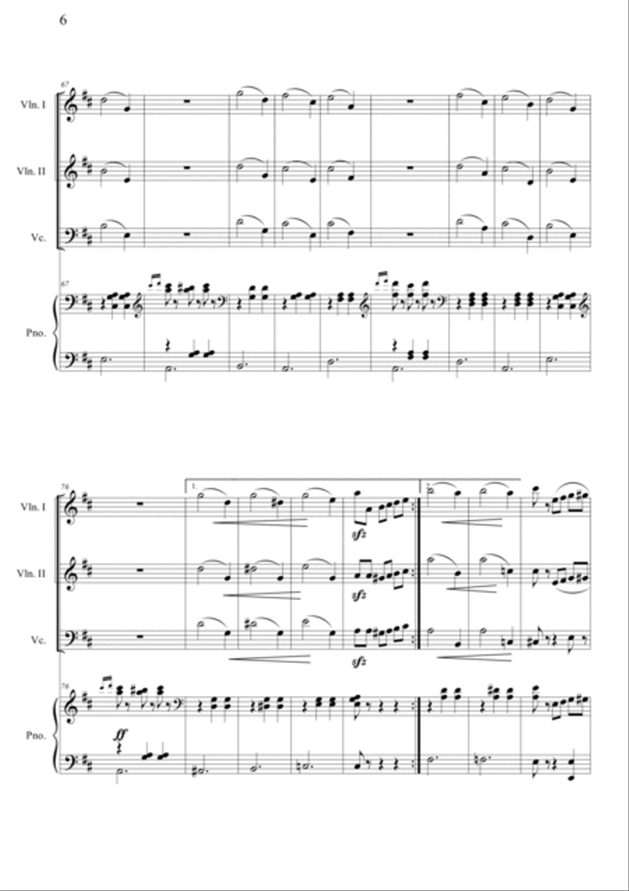 Nutcracker Op.71a - Waltz of the Flowers Piano Quartet scores gallery preview page 6