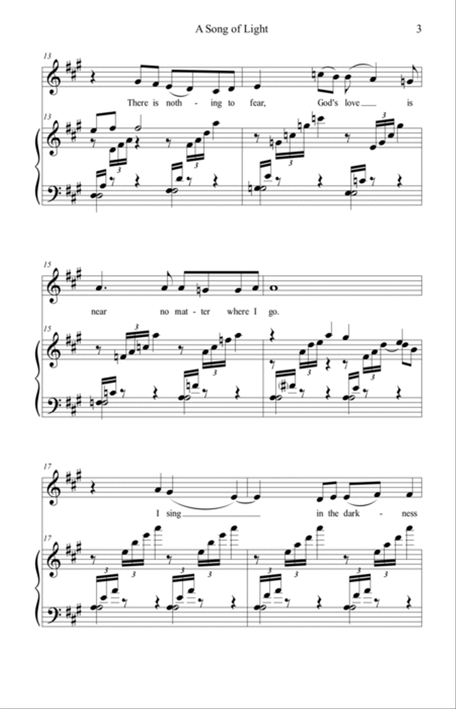 A Song of Light (SSA/piano) - Brenda Portman SSA scores gallery preview page 3