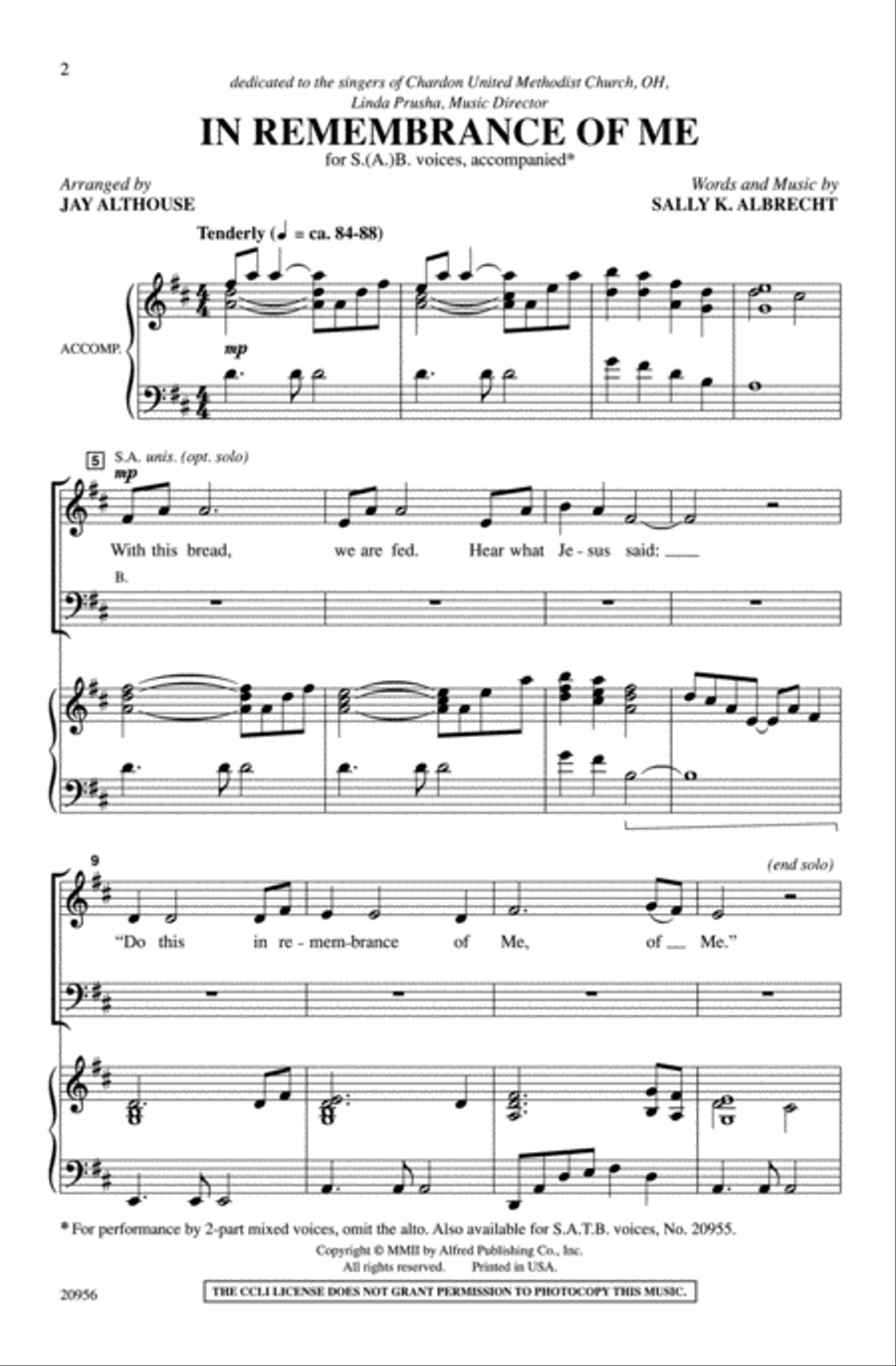 In Remembrance of Me In Remembrance of Me 3-Part scores gallery preview page 2