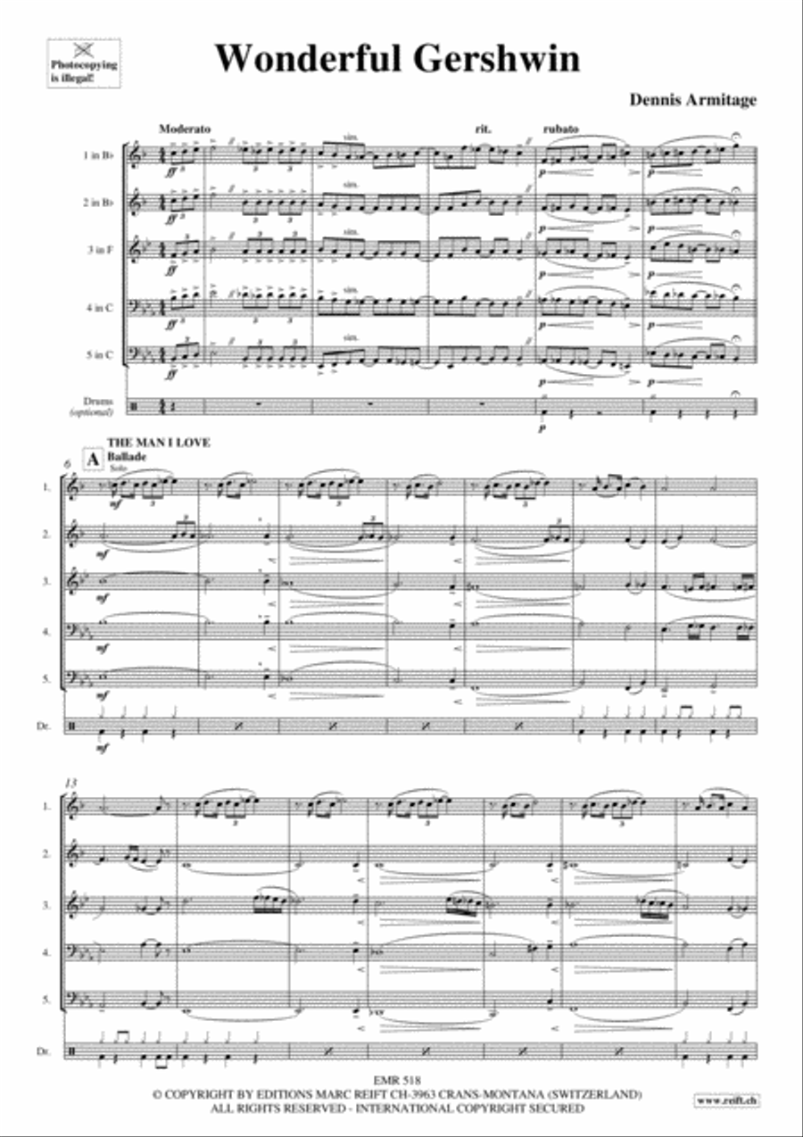Wonderful Gershwin Brass Ensemble scores gallery preview page 3