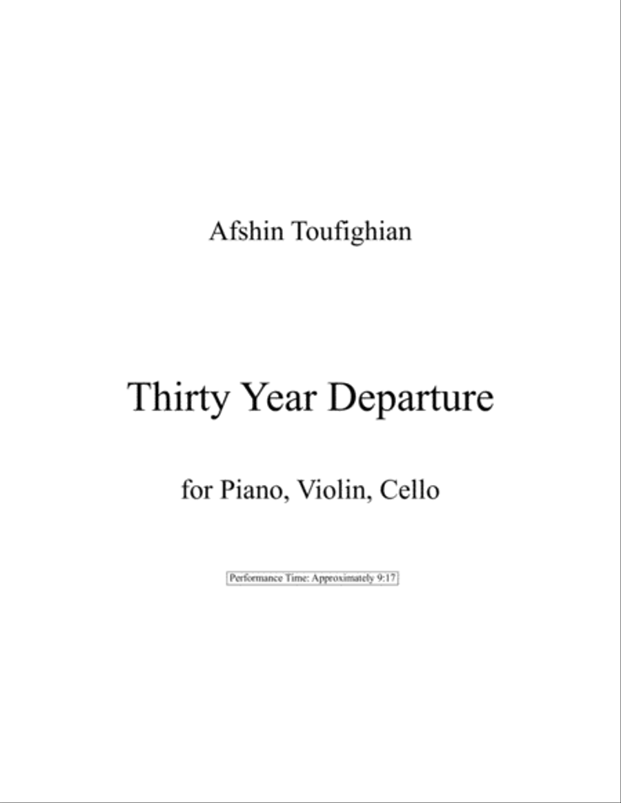 Thirty Year Departure Piano Trio scores gallery preview page 1