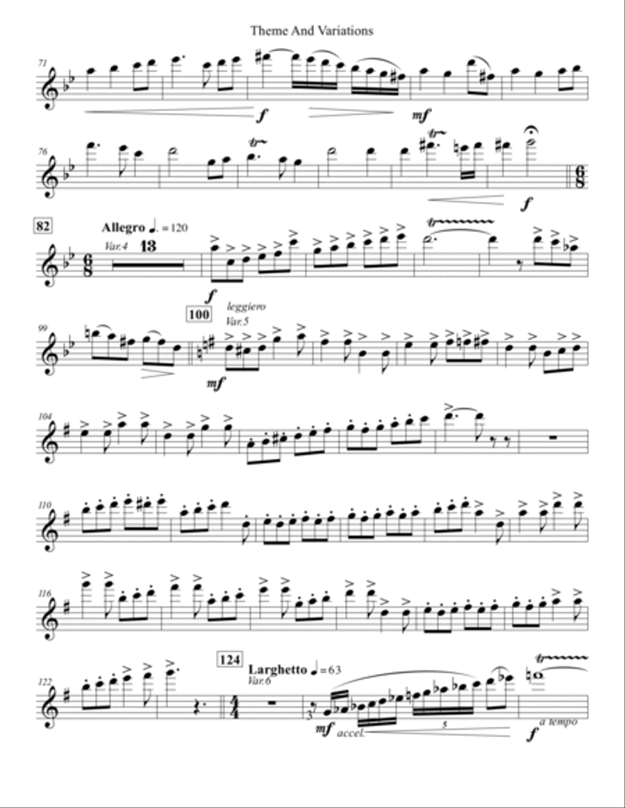 Theme and Variations Woodwind Duet scores gallery preview page 3