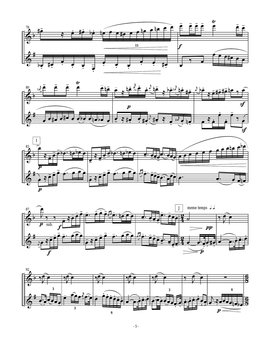 Eastern European Rhapsody - duets for flute and clarinet Woodwind Duet scores gallery preview page 5