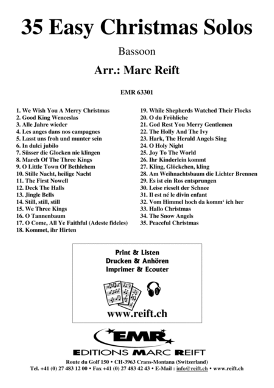 35 Easy Christmas Solos Bassoon Solo scores gallery preview page 2