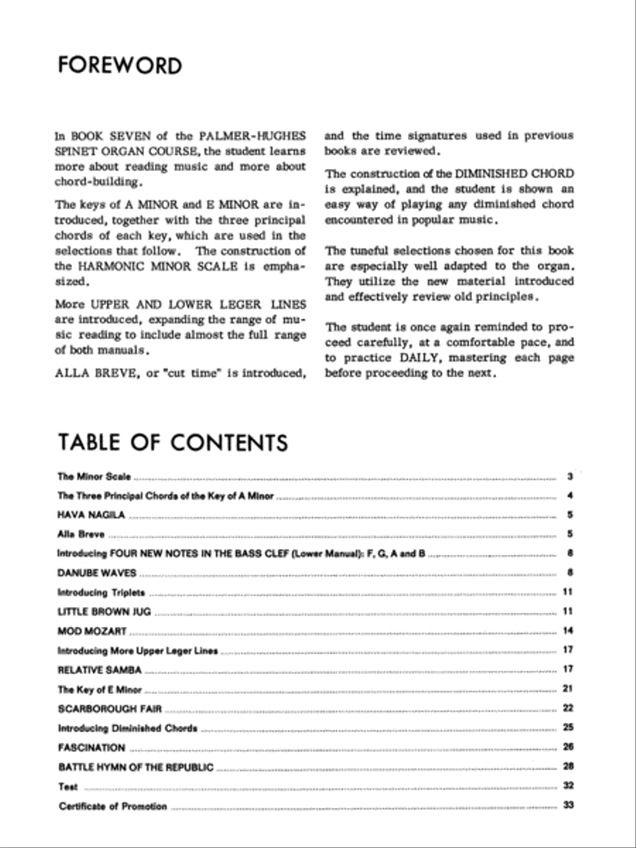 Palmer-Hughes Spinet Organ Course, Book 7 Organ scores gallery preview page 2