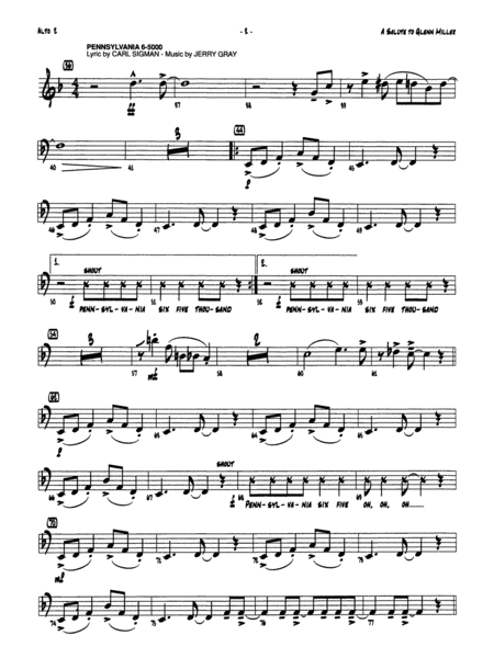 A Salute to Glenn Miller: 2nd E-flat Alto Saxophone
