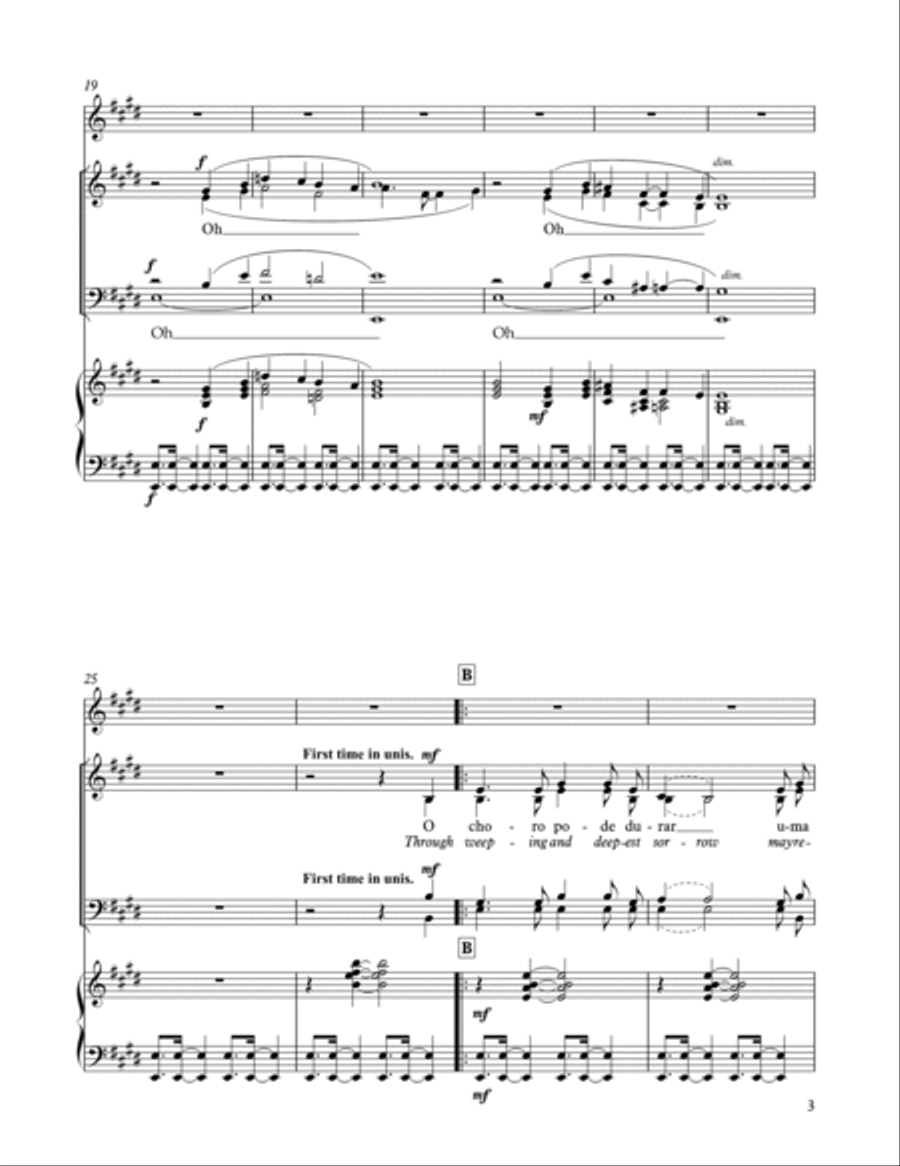 SALMO 30 | Psalm 30 / O Choro Pode Durar | Through Weeping and Deepest - SATB 4-Part scores gallery preview page 3