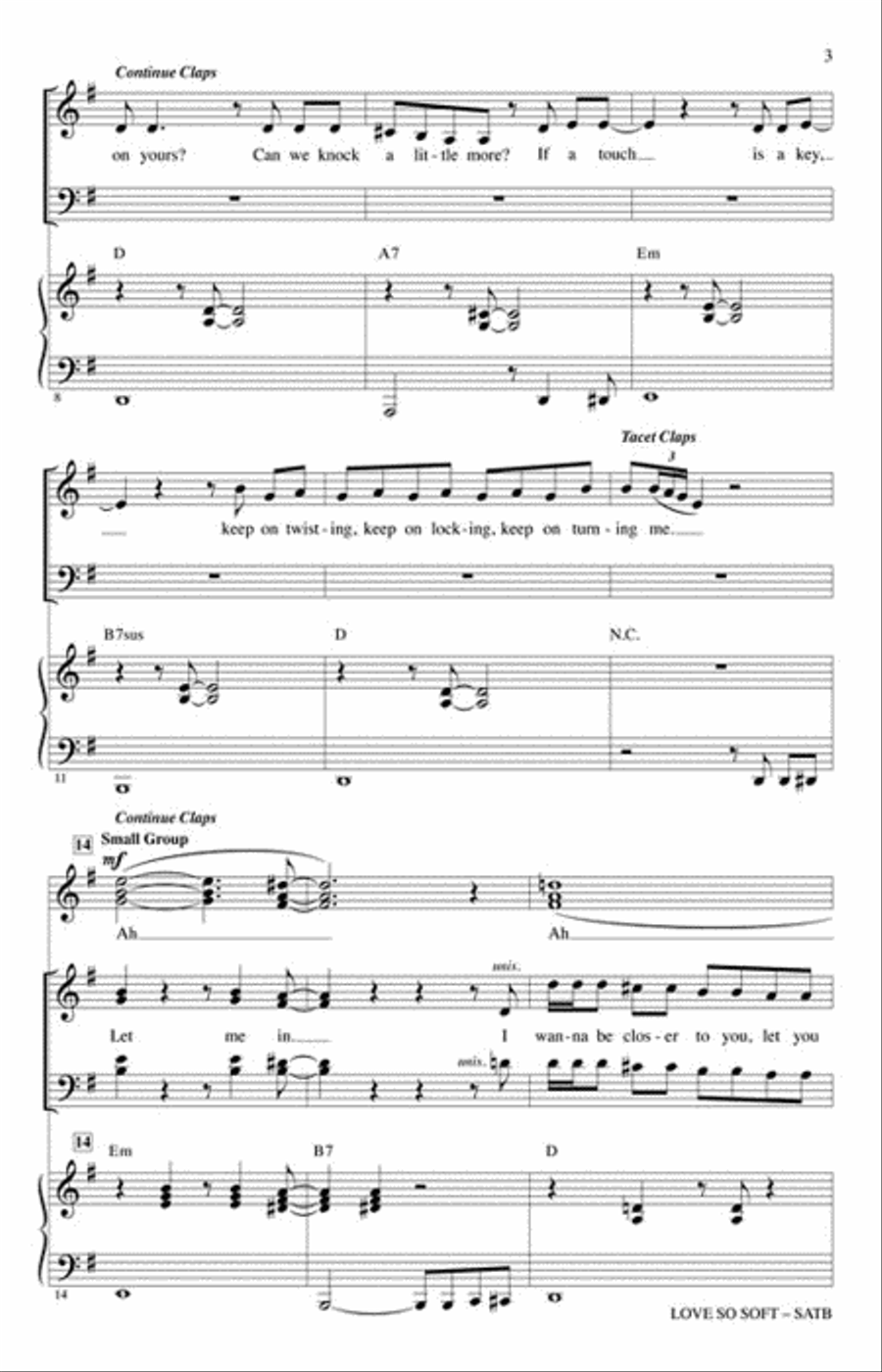 Love So Soft 4-Part scores gallery preview page 3