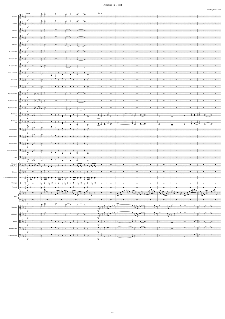 Overture in E Flat Full Orchestra scores gallery preview page 1