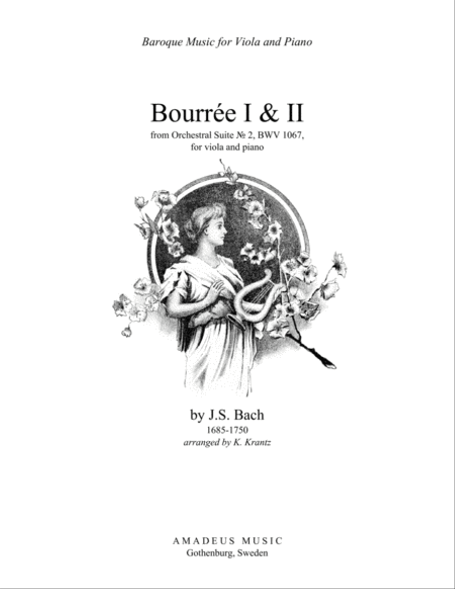 Bourree Suite 2 BWV 1067 for viola and piano Piano scores gallery preview page 1