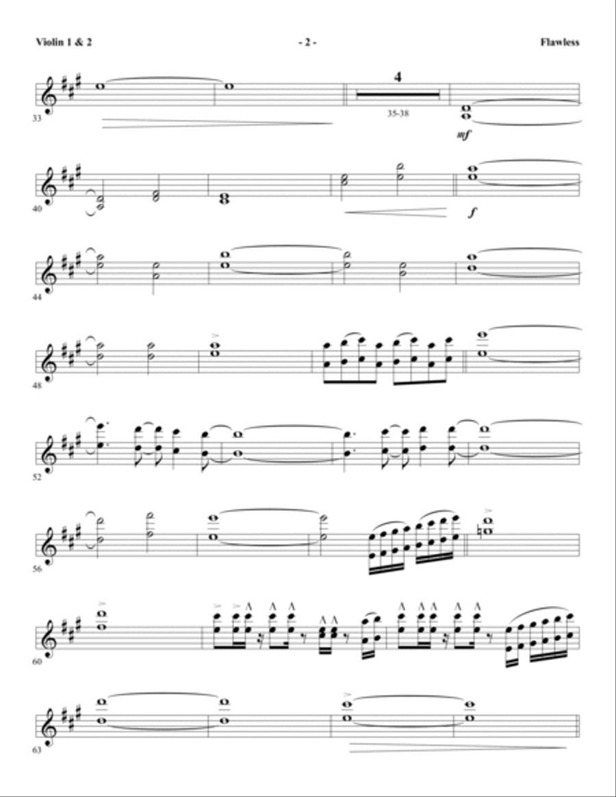 Flawless - Violin 1, 2 Flawless - Violin 1, 2 Choir scores gallery preview page 2