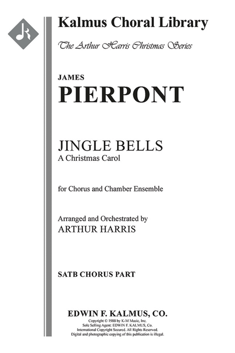 Jingle Bells: A Christmas Carol for Mixed Chorus, Brass, Percussion, and Harp SSAATTBB scores gallery preview page 1