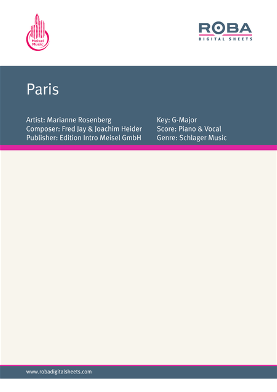 Paris Piano, Vocal scores gallery preview page 1