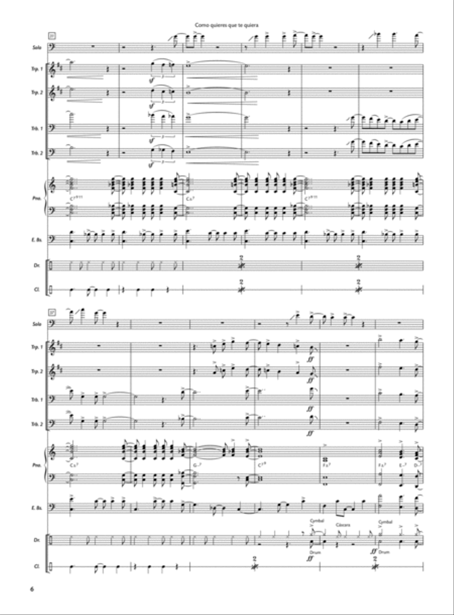 Como Quieres Que te Quiera Jazz Ensemble scores gallery preview page 2
