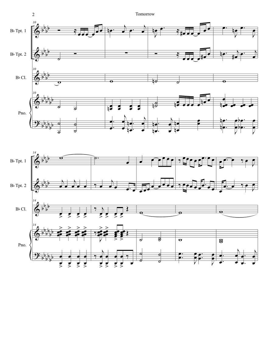 Tomorrow Trumpet Duet scores gallery preview page 2