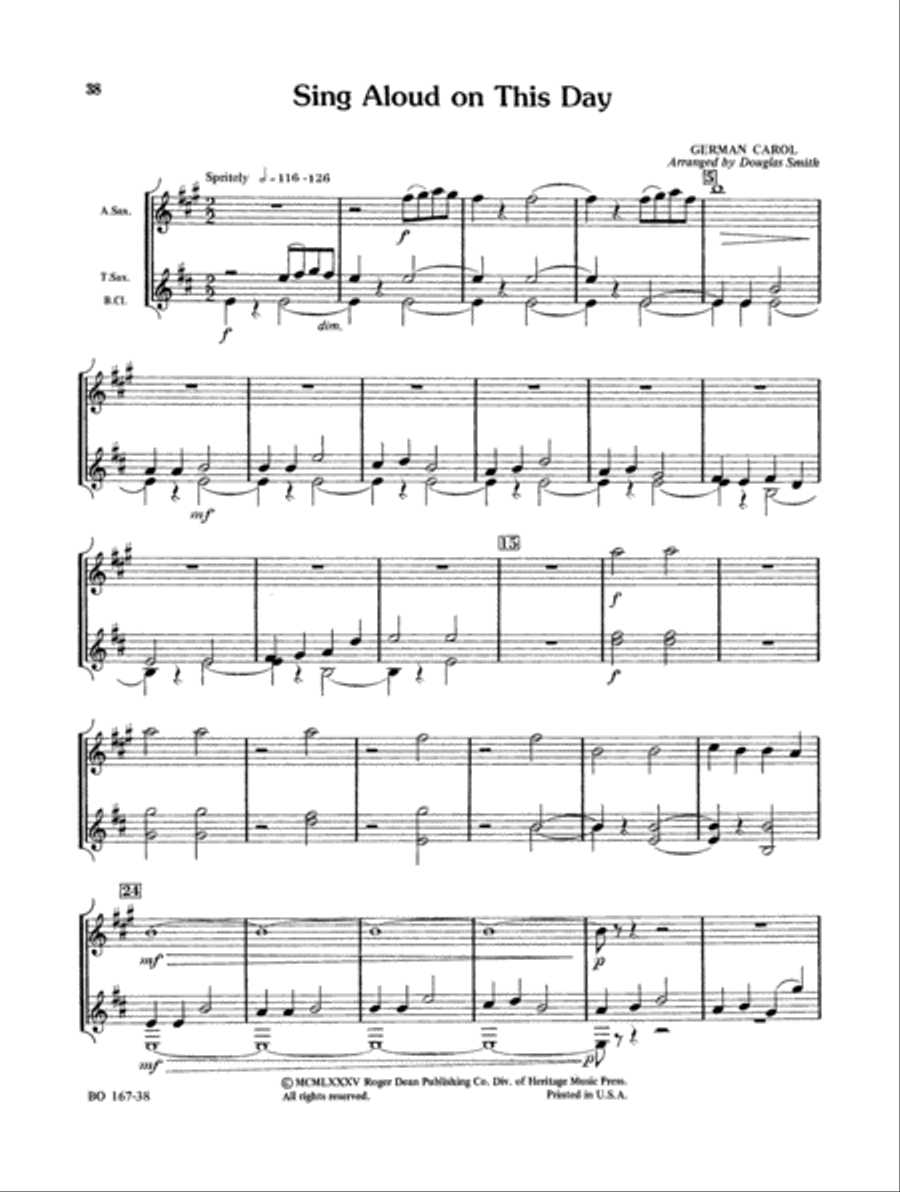Christmas Folio for Four-Plus Woodwinds - Alto Sax Woodwind Ensemble scores gallery preview page 8