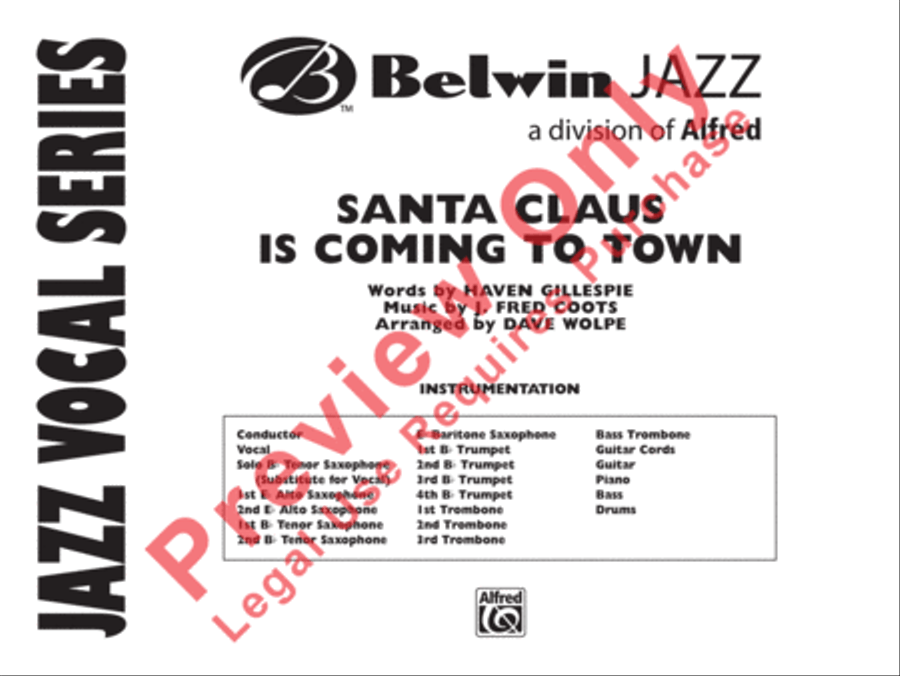 Santa Claus Is Coming to Town Jazz Ensemble scores gallery preview page 2