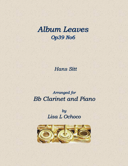 Album Leaves Op39 No6 for Bb Clarinet and Piano image number null