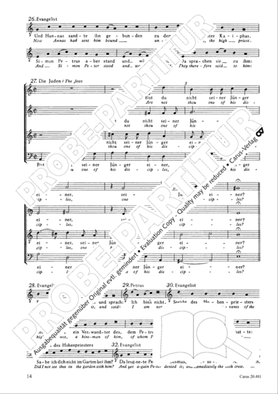 St. John Passion / The Passion of our Lord and Saviour Jesus Christ 4-Part scores gallery preview page 15