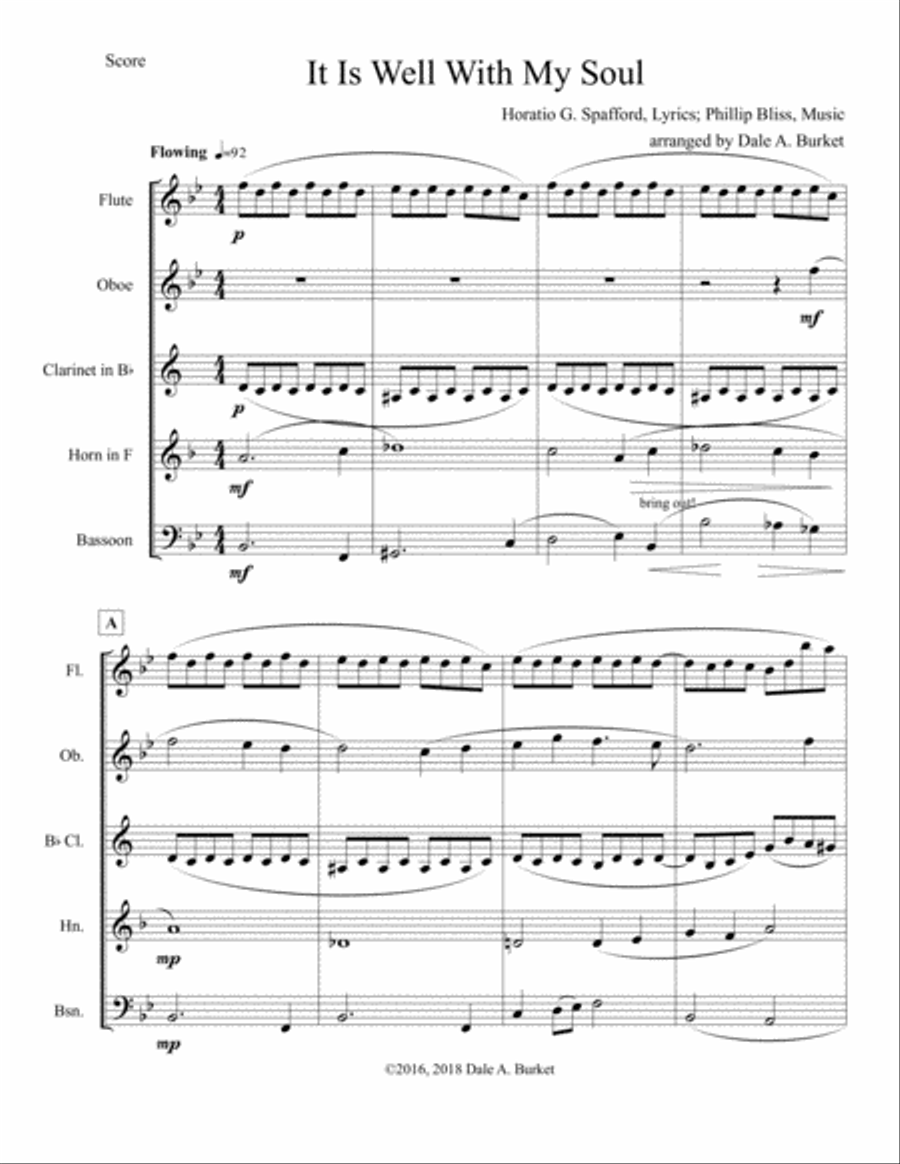 It Is Well With My Soul - for Woodwind Quintet Woodwind Quintet scores gallery preview page 2