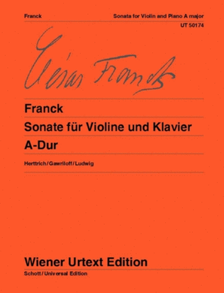 Book cover for Sonata for violin and piano in A major