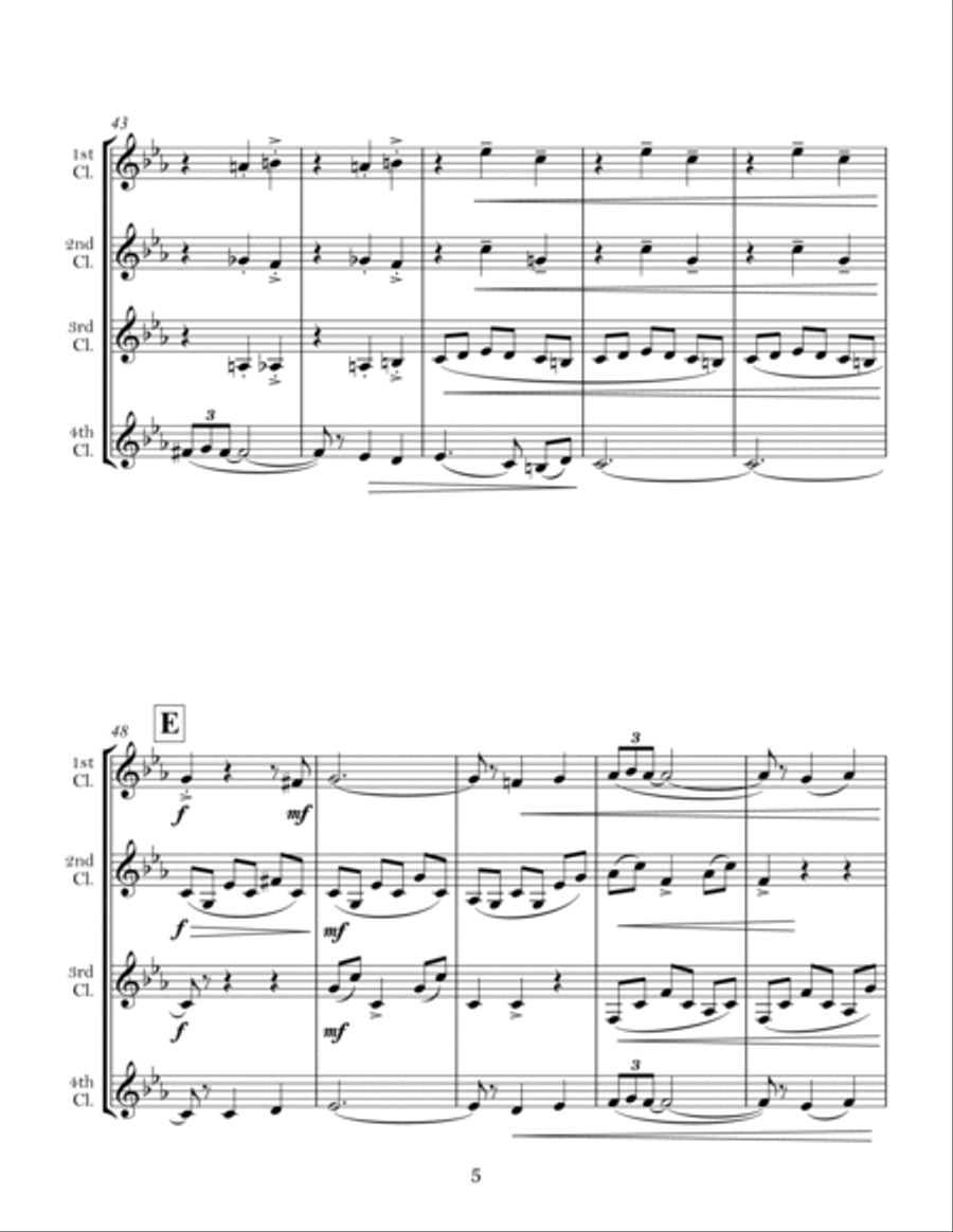 Dancing Devil (clarinet quartet) Clarinet Quartet scores gallery preview page 5