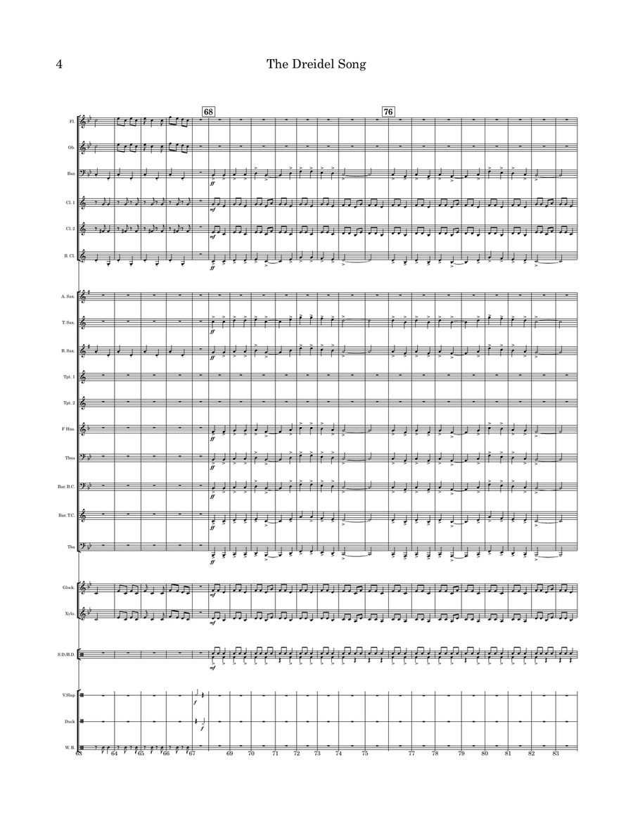The Dreidel Song Concert Band scores gallery preview page 5