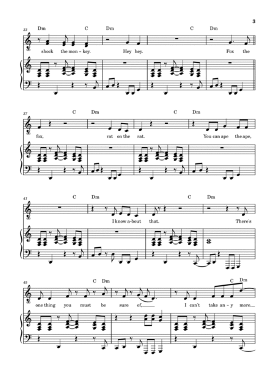 Shock The Monkey Voice scores gallery preview page 4