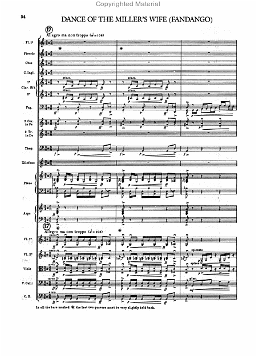 The Three-Cornered Hat in Full Score Full Orchestra scores gallery preview page 2
