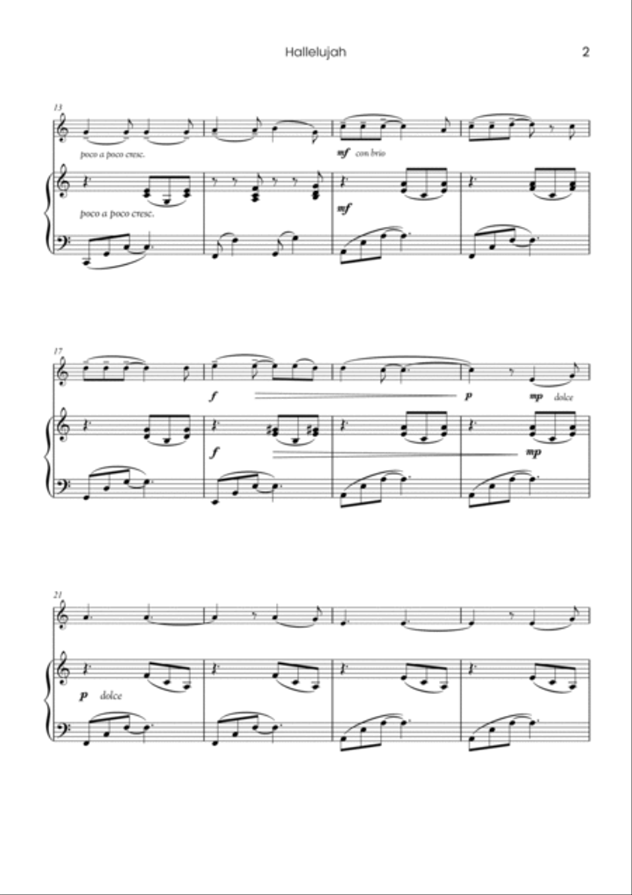 Hallelujah Hallelujah Soprano Saxophone scores gallery preview page 3