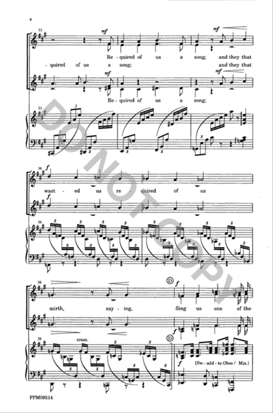 By the Rivers of Babylon By the Rivers of Babylon SSAA scores gallery preview page 5