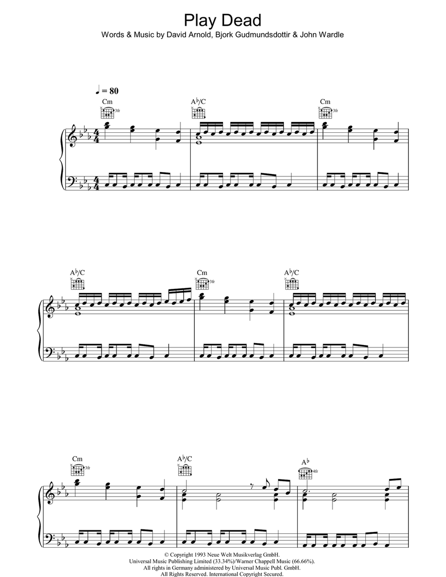 Play Dead Acoustic Guitar scores gallery preview page 1