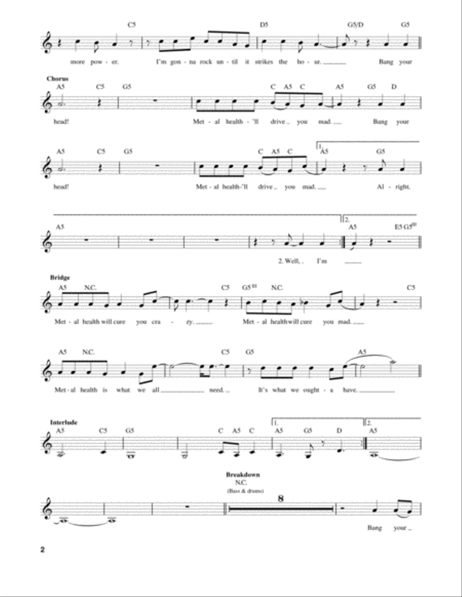 (Bang Your Head) Metal Health Acoustic Guitar scores gallery preview page 2