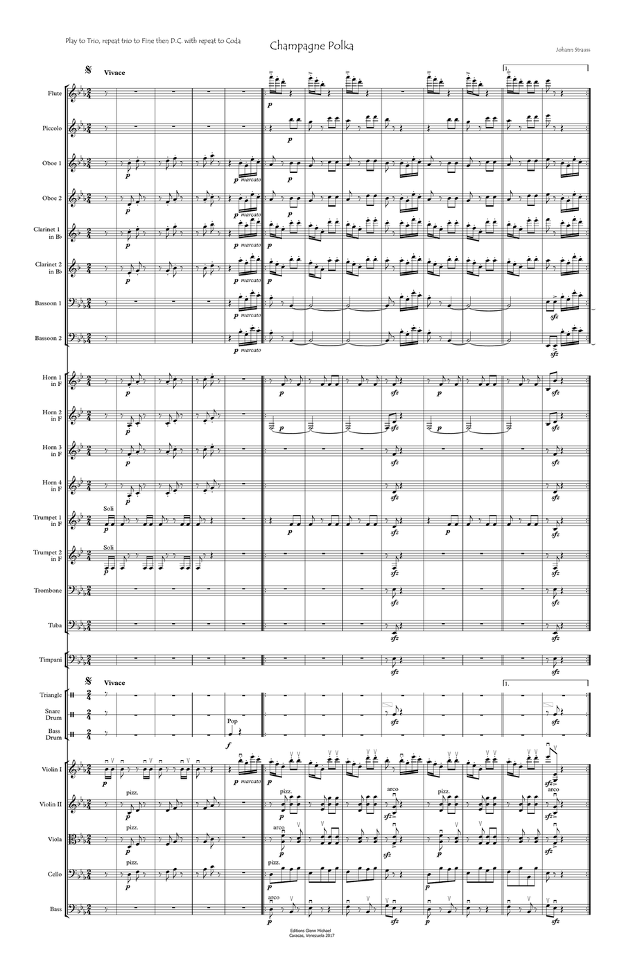 Champagne Polka Full Orchestra scores gallery preview page 1