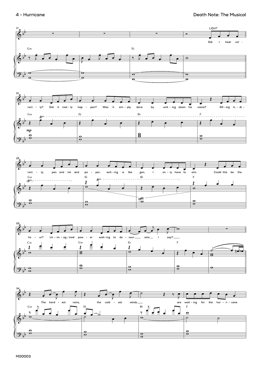 Hurricane Piano, Vocal scores gallery preview page 4