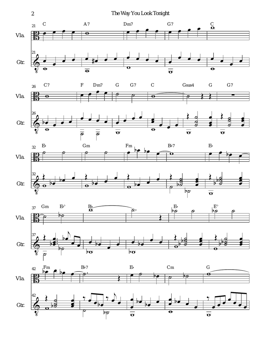 The Way You Look Tonight String Duet scores gallery preview page 2