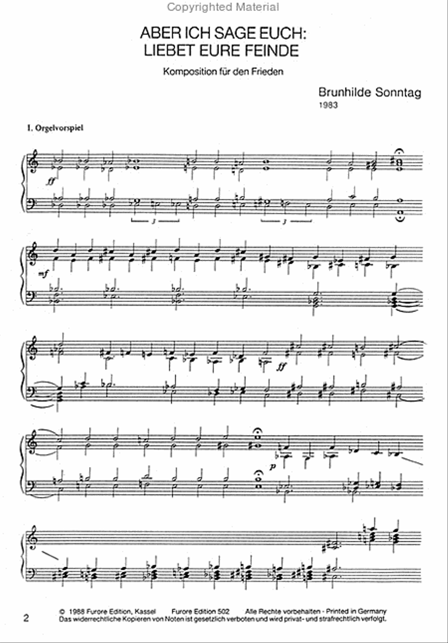 Aber ich sage Euch, Liebet Eure Feinde Mixed Choir scores gallery preview page 2