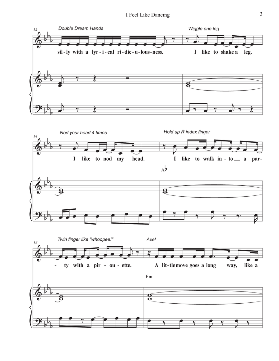 I Feel Like Dancing Unison Choir scores gallery preview page 3