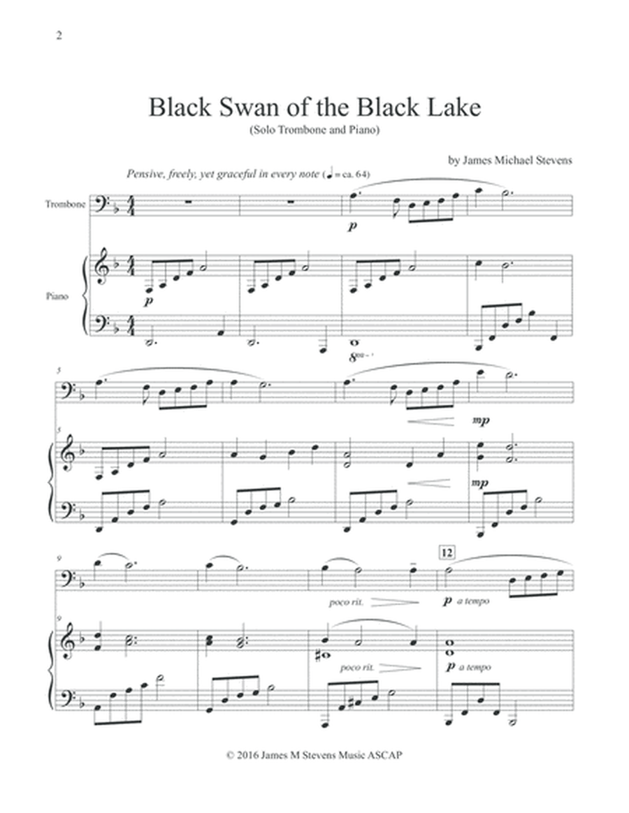Black Swan of the Black Lake - Solo Trombone & Piano image number null