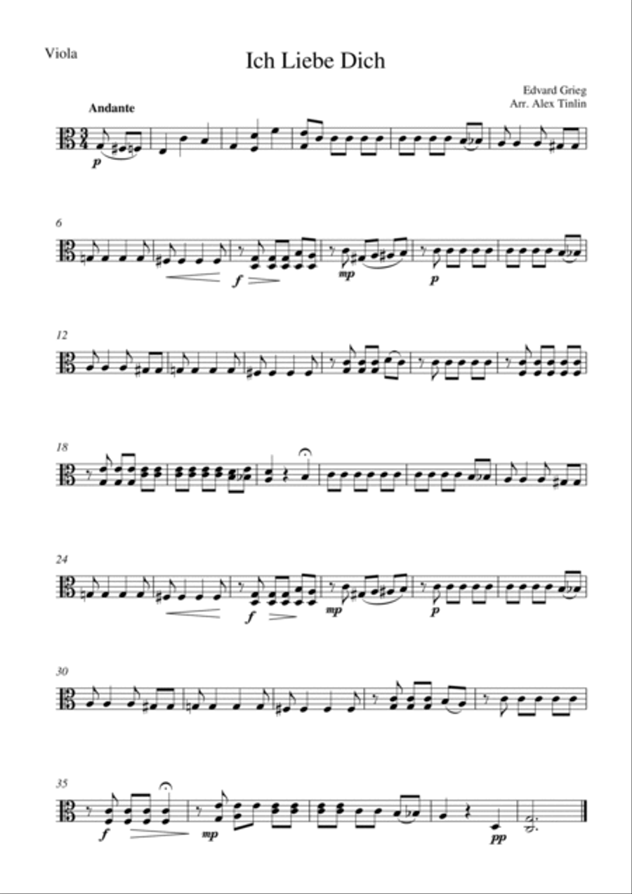Ich Liebe Dich String Quartet scores gallery preview page 3