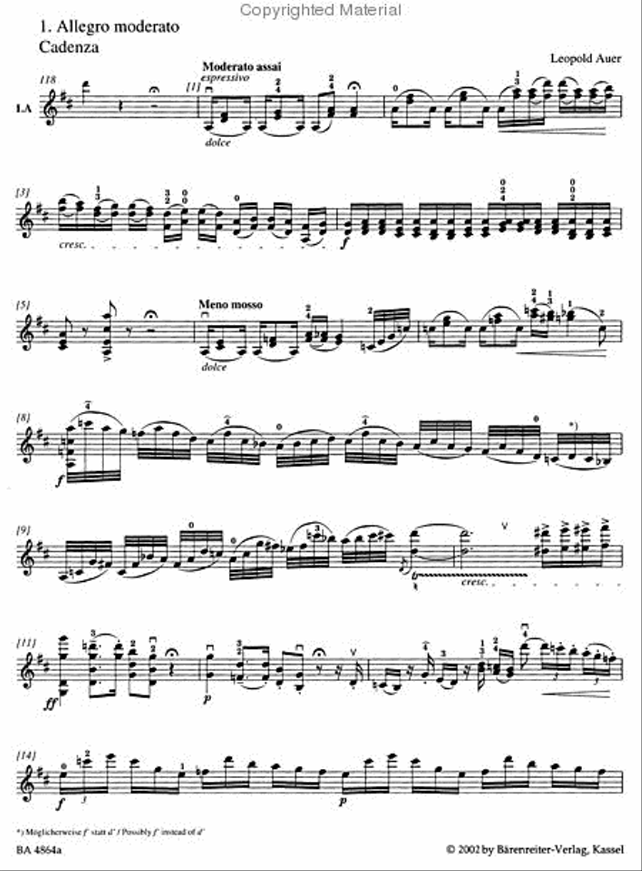 Concerto for Violin and Orchestra, No. 2 D major, KV 211 Violin Solo scores gallery preview page 3
