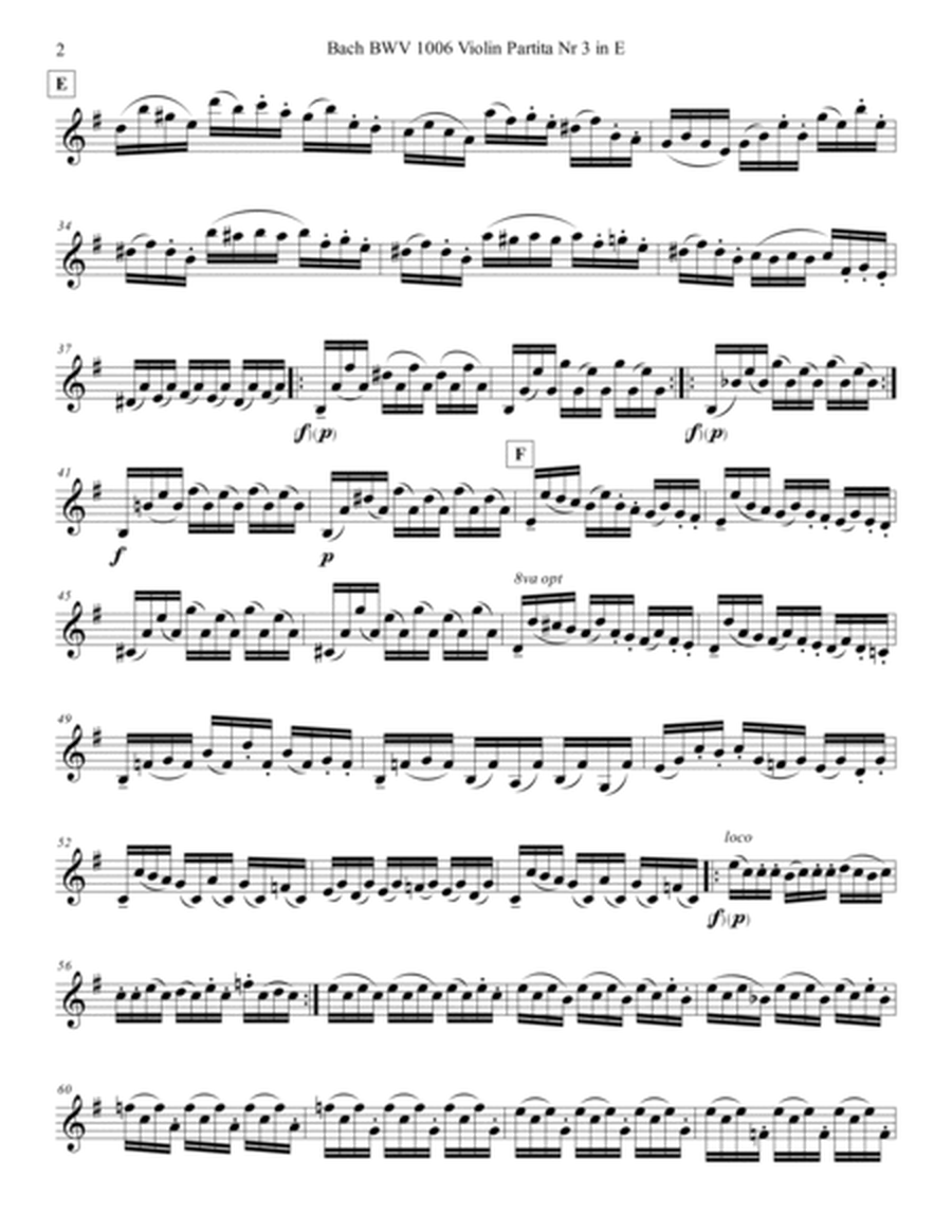 Bach BWV 1006 in E Violin Partita Nr 3 complete for A or Bb Clarinet