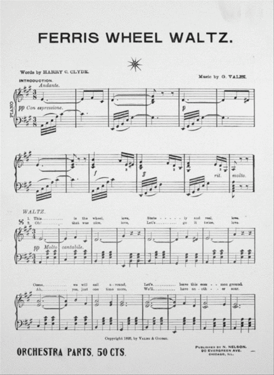 Souvenir World's Fair 1893. The Ferris Wheel. Waltz-Polka Voice scores gallery preview page 2
