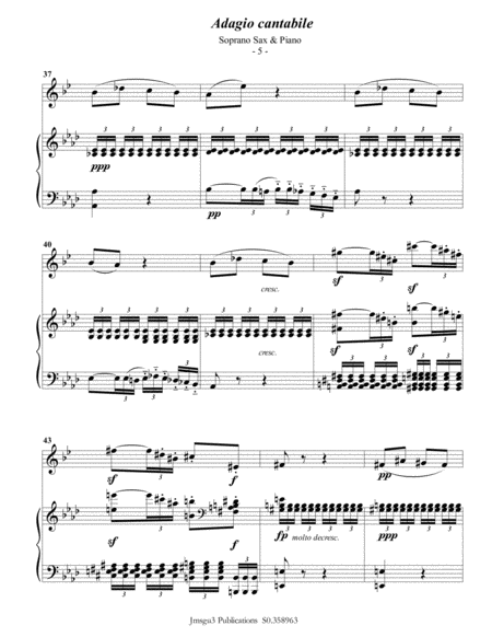 Beethoven: Adagio from Sonata Pathetique for Soprano Sax & Piano image number null