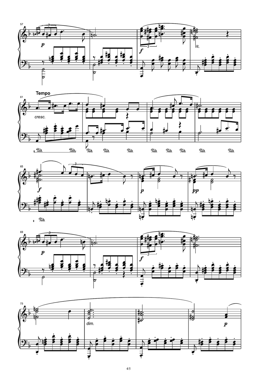 serenade - Franz Schubert Piano Solo scores gallery preview page 4