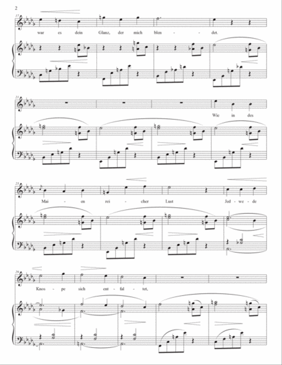 SJÖGREN: Vor meinem Auge wird es klar, Op. 12 no. 5 (transposed to D-flat major) Voice scores gallery preview page 3