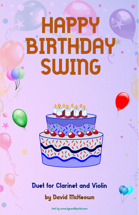 Book cover for Happy Birthday Swing, for Clarinet and Violin Duet